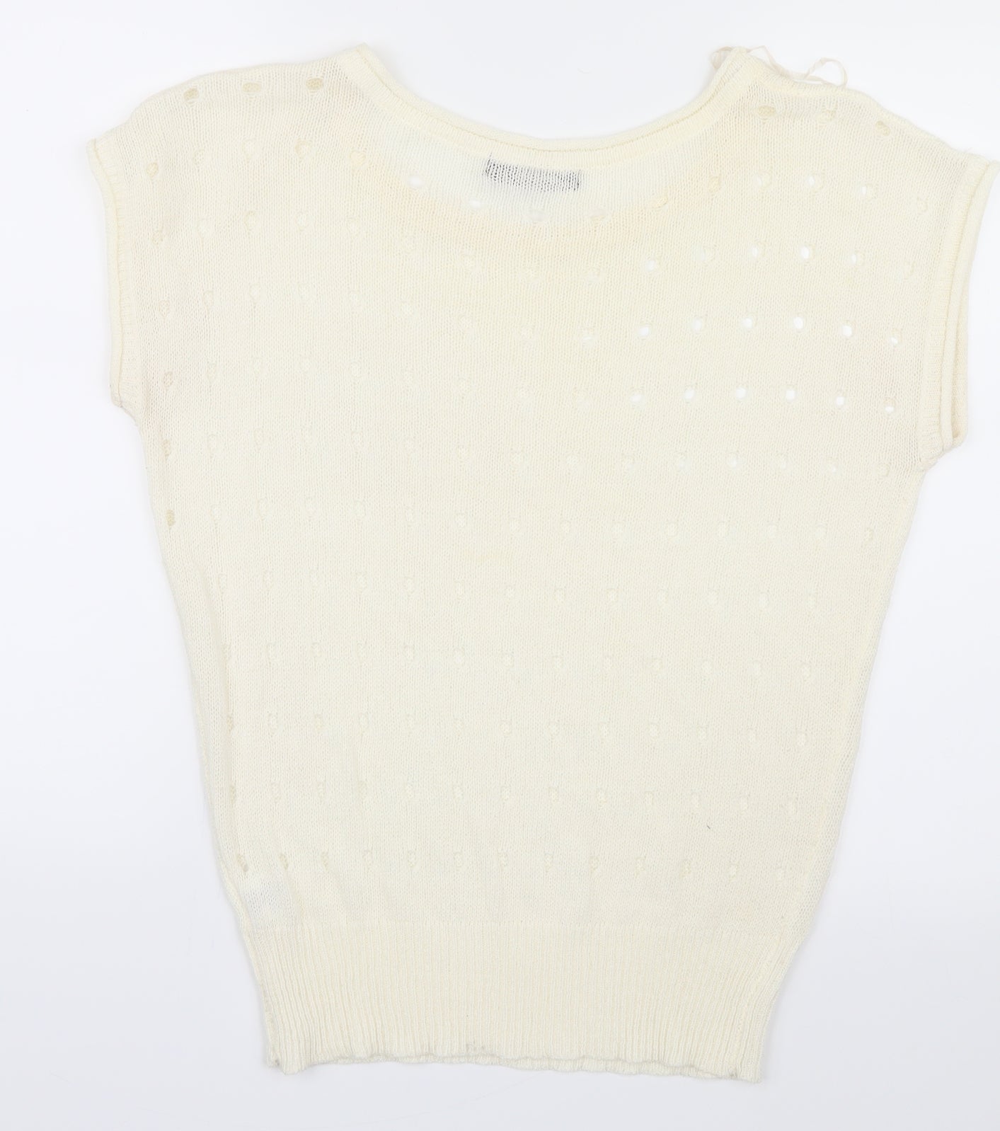 Select Womens Ivory  Knit Basic T-Shirt Size 10