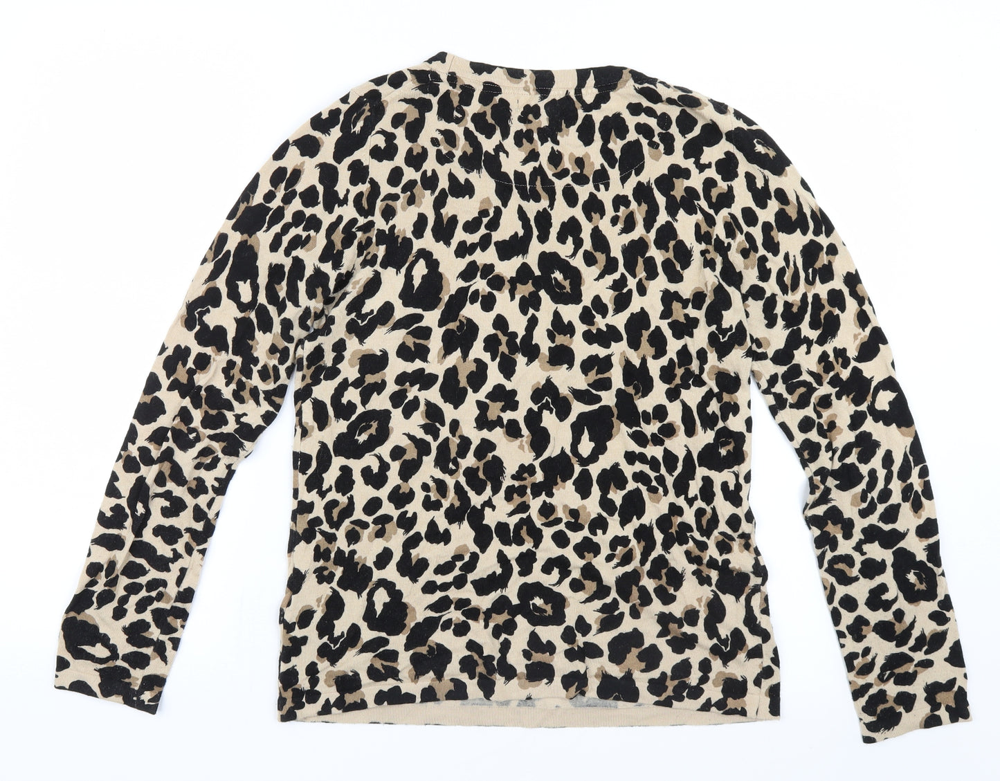 NEXT Womens Brown Animal Print Knit Basic T-Shirt Size 12