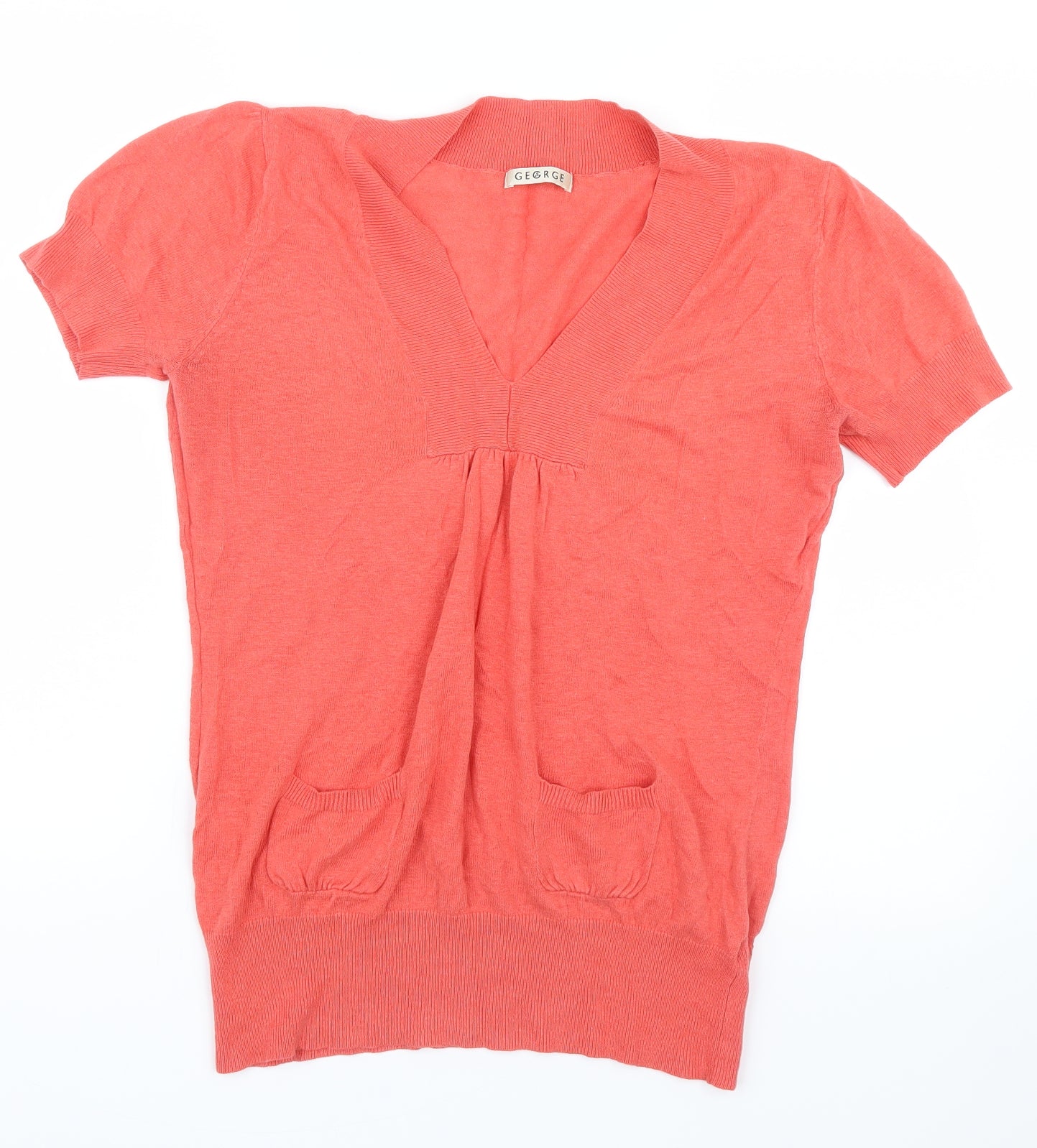 George Womens Pink  Knit Basic T-Shirt Size 14
