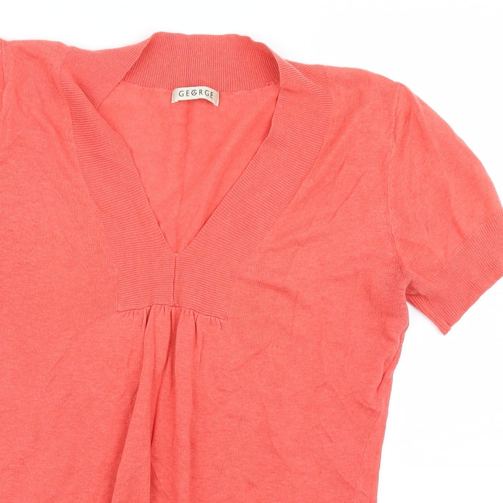 George Womens Pink  Knit Basic T-Shirt Size 14