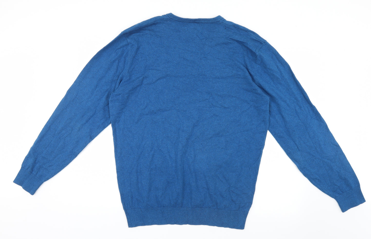 Greenwoods Mens Blue  Knit Pullover Jumper Size L