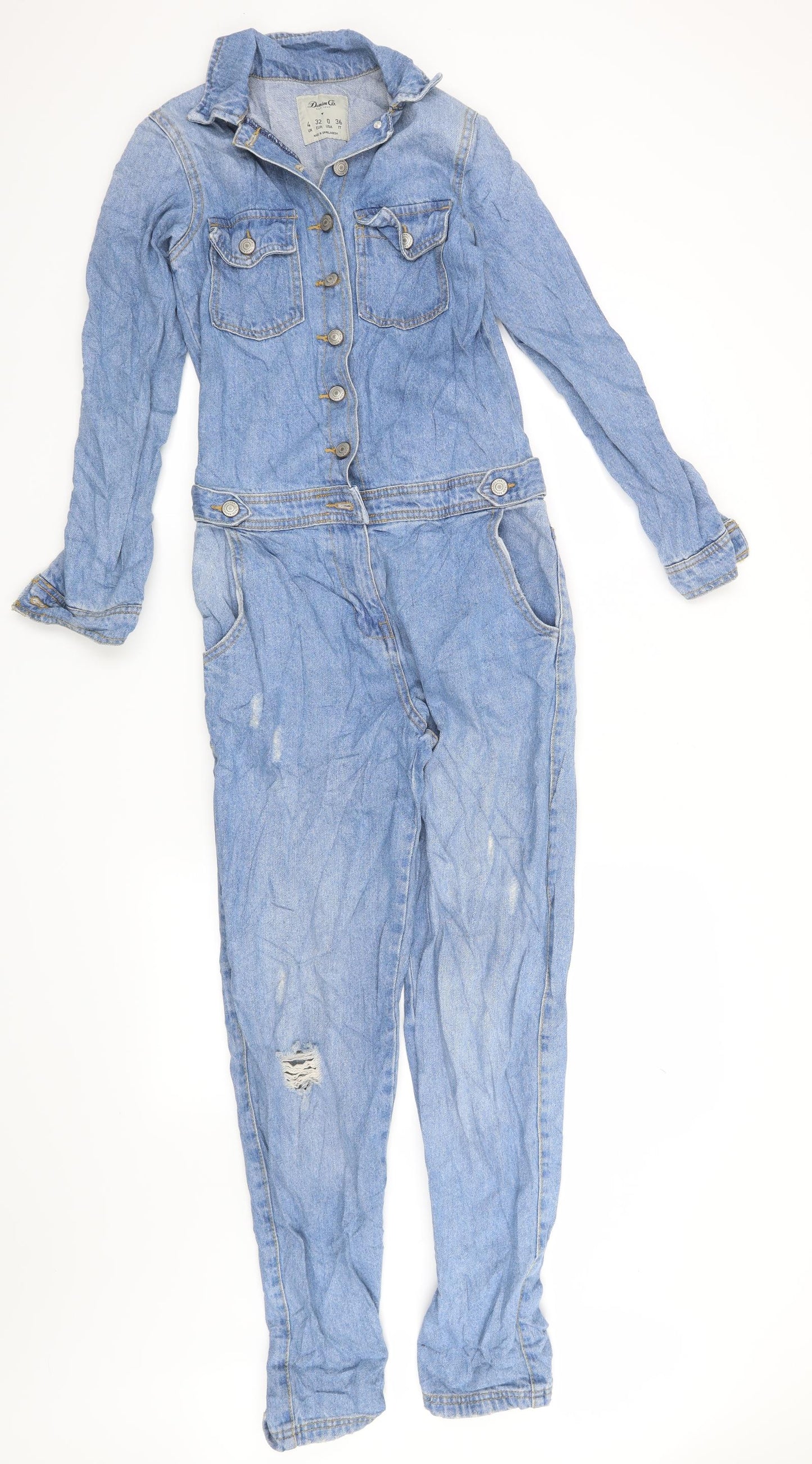 Denim CO Womens Blue   Jumpsuit One-Piece Size 4