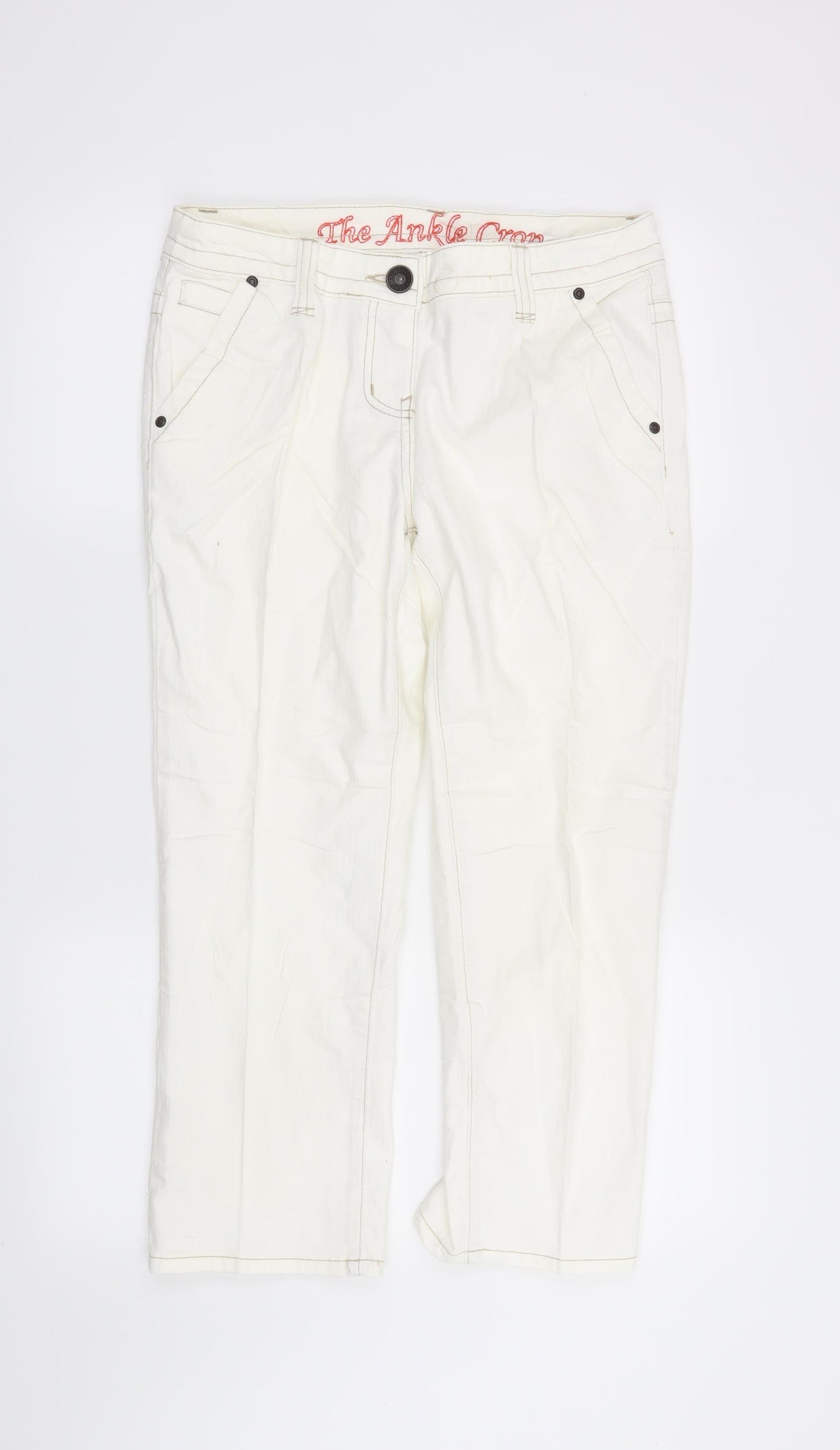 NEXT Womens White   Straight Jeans Size 12 L24 in