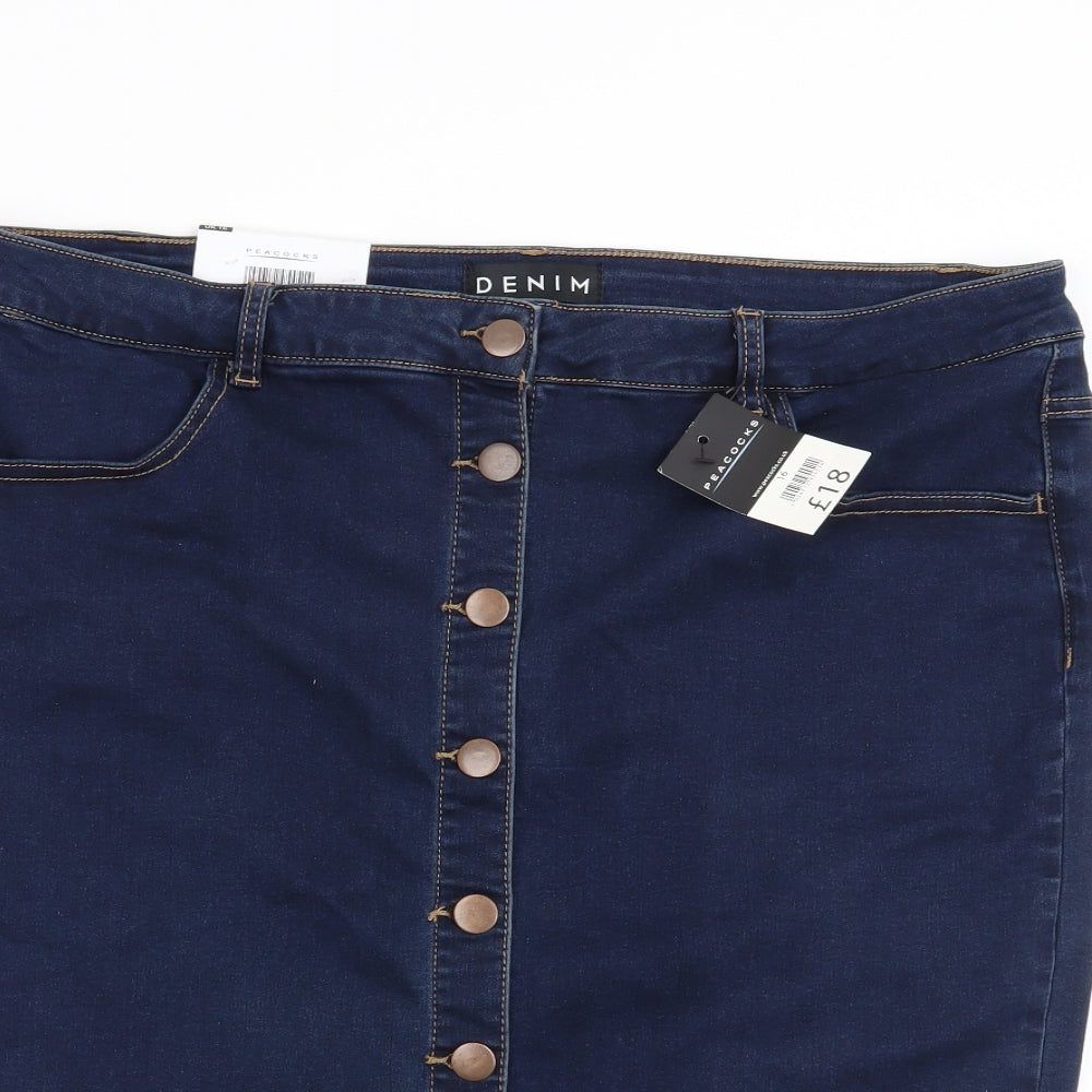 Peacocks Womens Blue   Straight & Pencil Skirt Size 16
