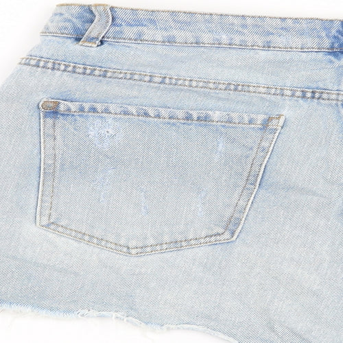 New Look Womens Blue Floral  Cut-Off Shorts Size 16