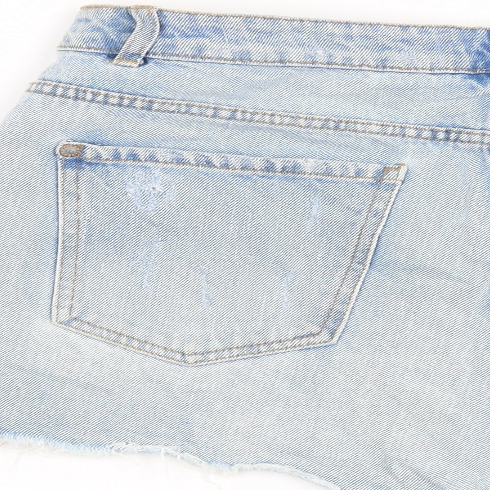 New Look Womens Blue Floral  Cut-Off Shorts Size 16