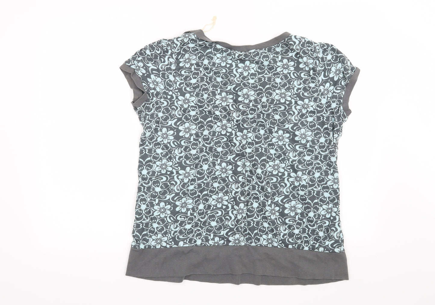 New Look Womens Grey Floral  Basic T-Shirt Size 18
