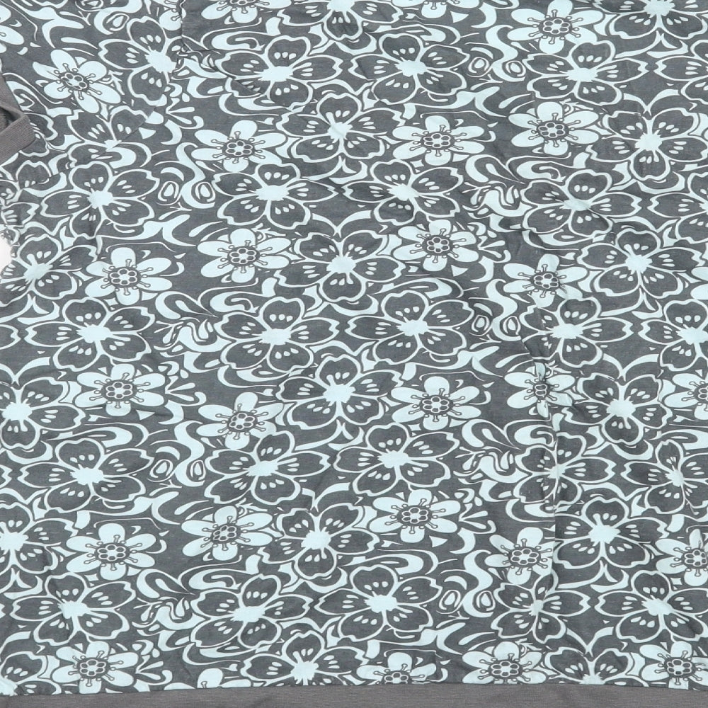 New Look Womens Grey Floral  Basic T-Shirt Size 18