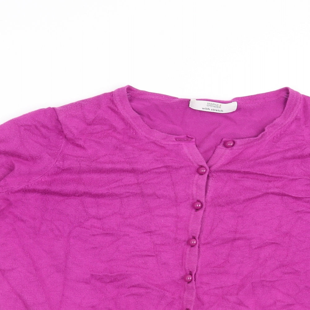 Marks and Spencer Womens Pink   Cardigan Jumper Size 12