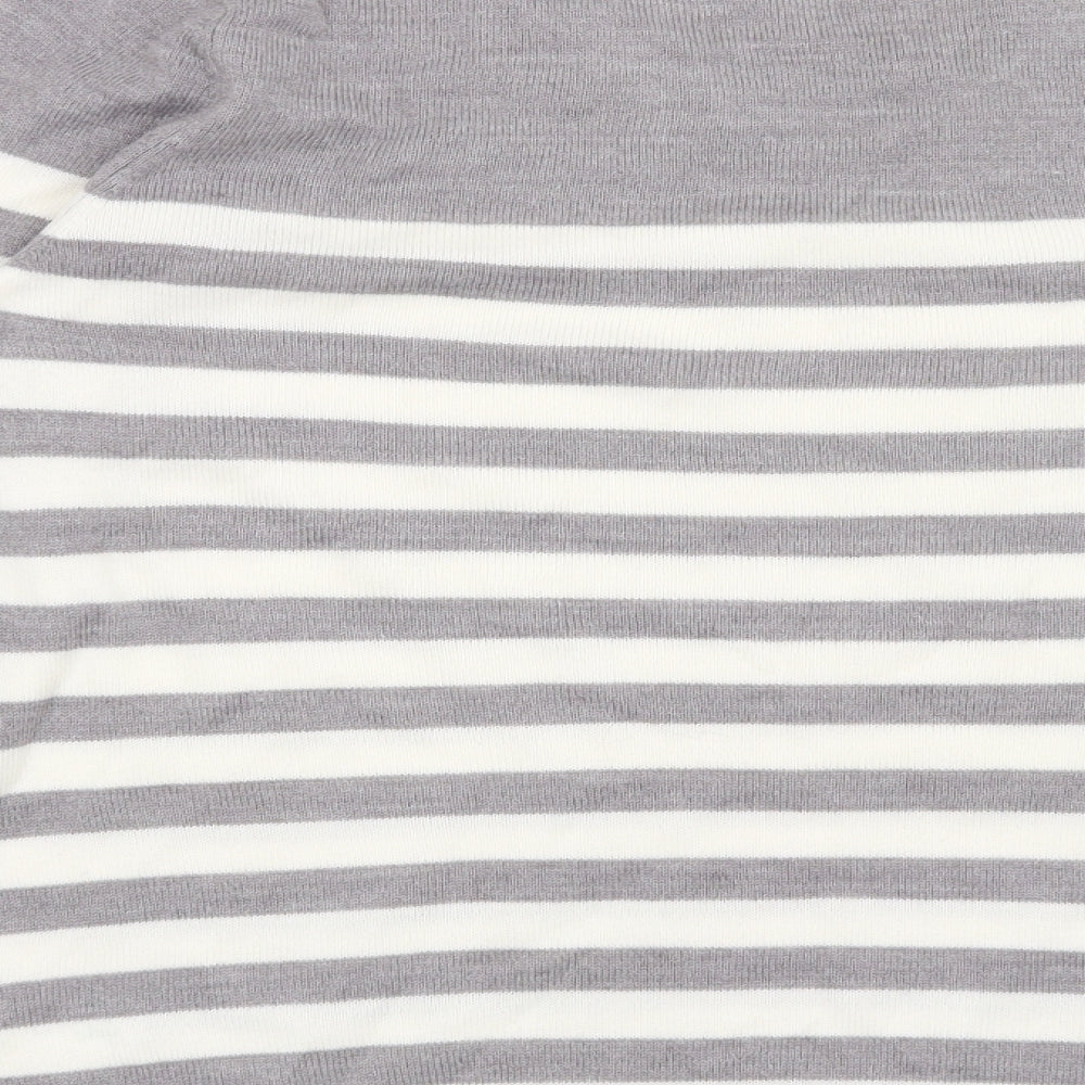 Papaya Womens Grey Striped  Pullover Jumper Size 14