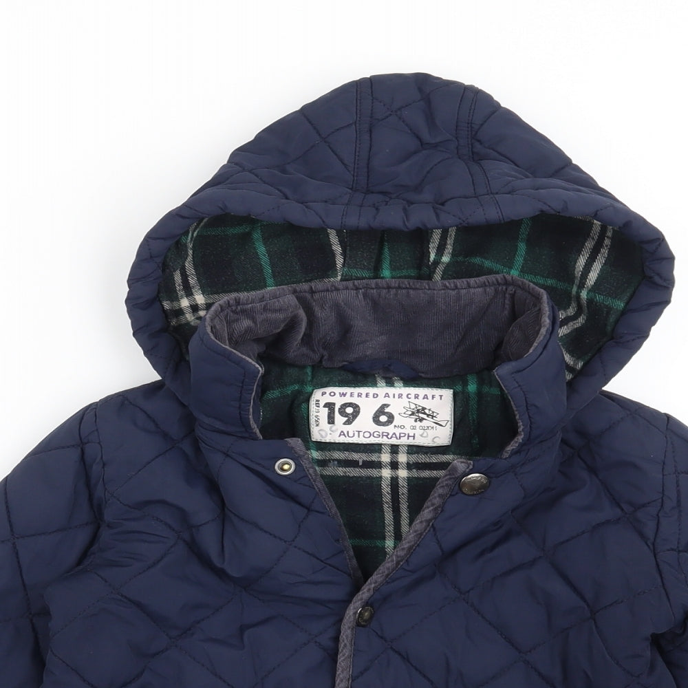 Marks and Spencer Boys Blue   Overcoat Coat Size 3-4 Years