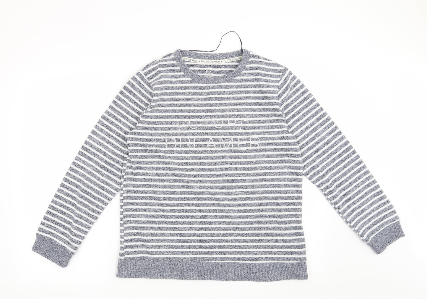 Love To Lounge Womens Blue Striped  Top Pyjama Top Size 12  - Future Dreamer
