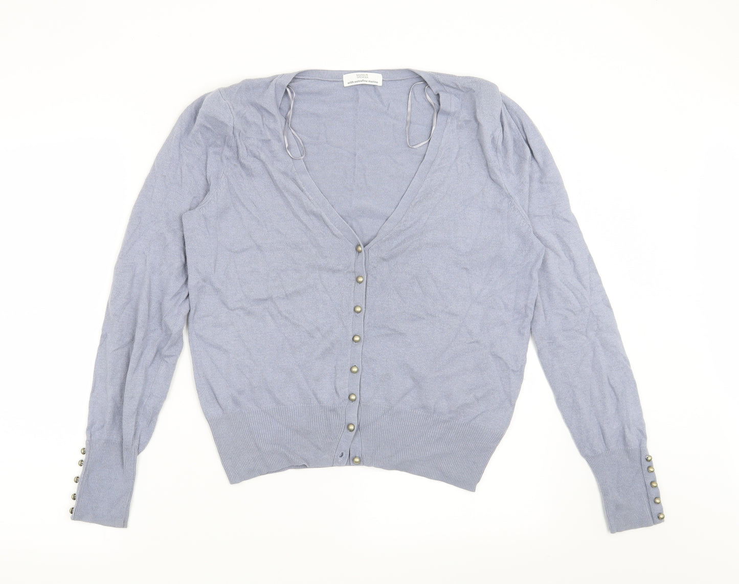 Marks and Spencer Womens Blue   Cardigan Jumper Size 14