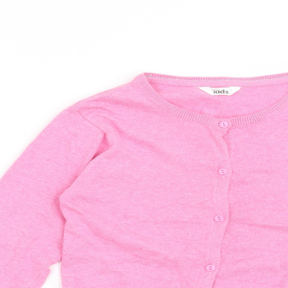 M&Co Girls Pink   Cardigan Jumper Size 9-10 Years