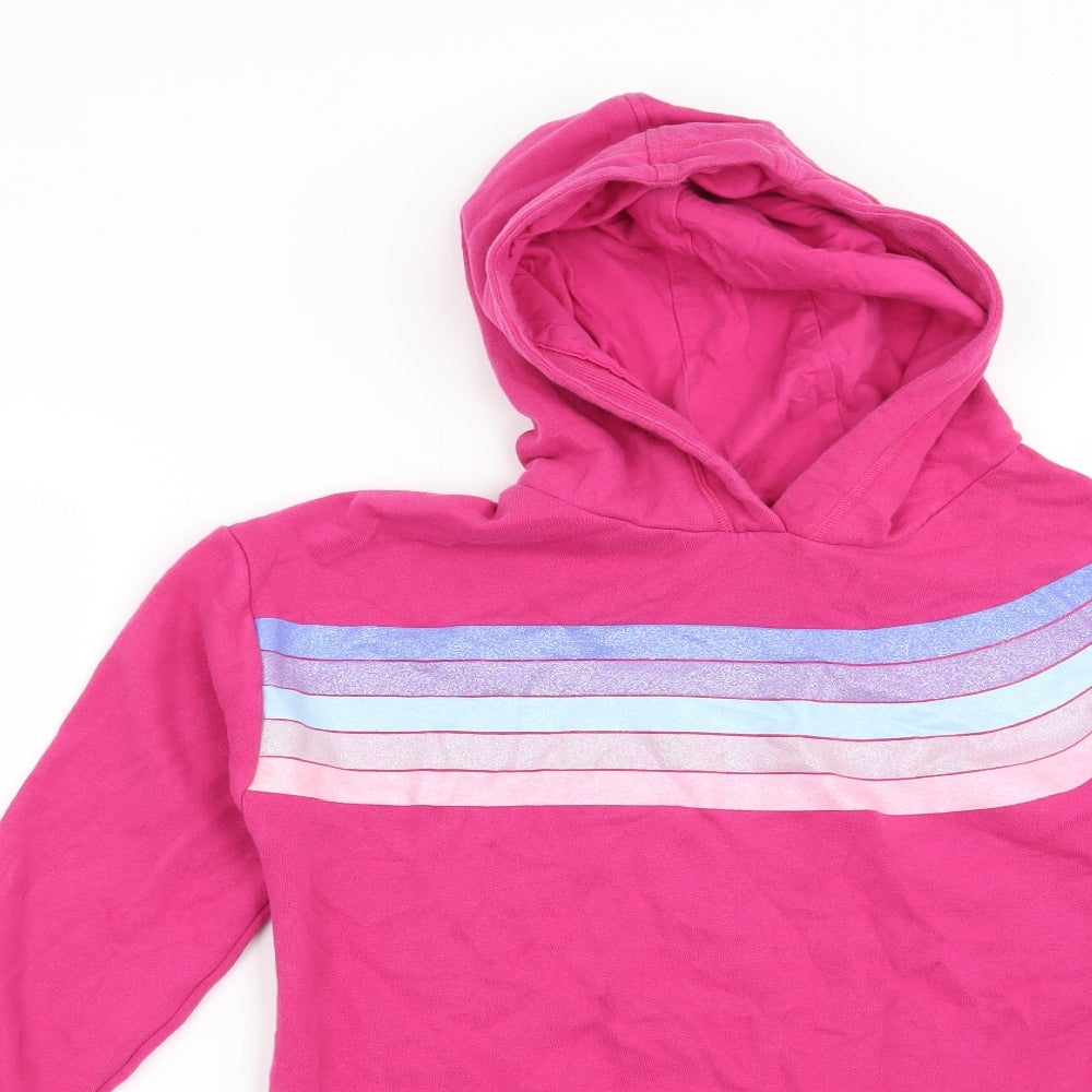 NEXT Girls Pink Striped  Pullover Hoodie Size 11 Years