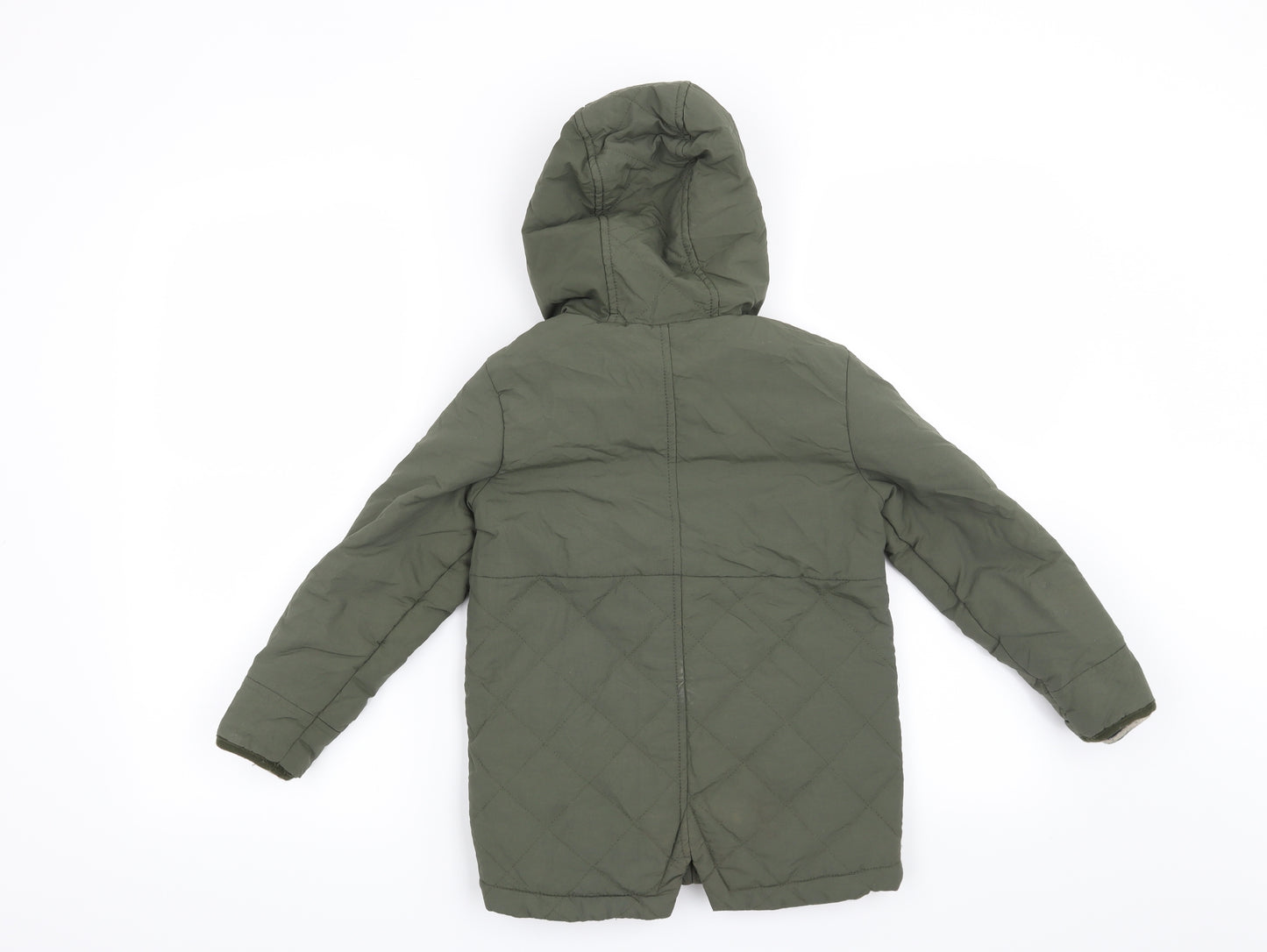 Marks and Spencer Boys Green   Overcoat Coat Size 4-5 Years