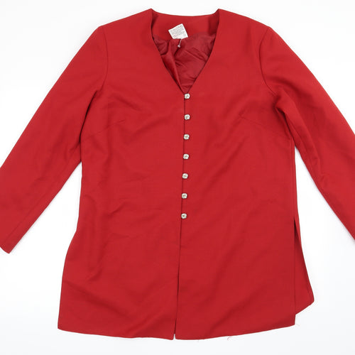 Preworn Womens Red   Jacket Blazer Size 16