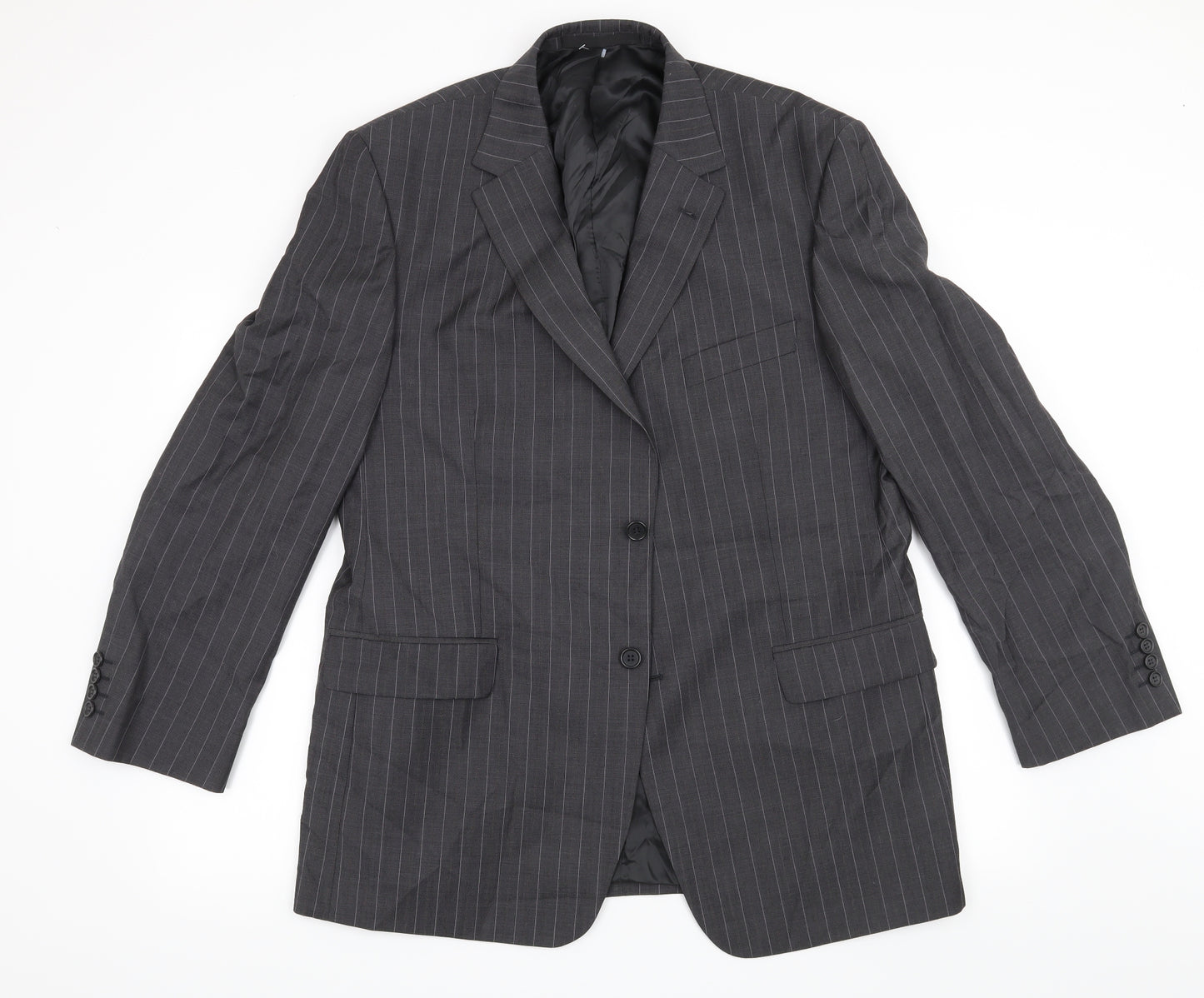 Marks and Spencer Mens Grey Striped  Jacket Suit Jacket Size 44