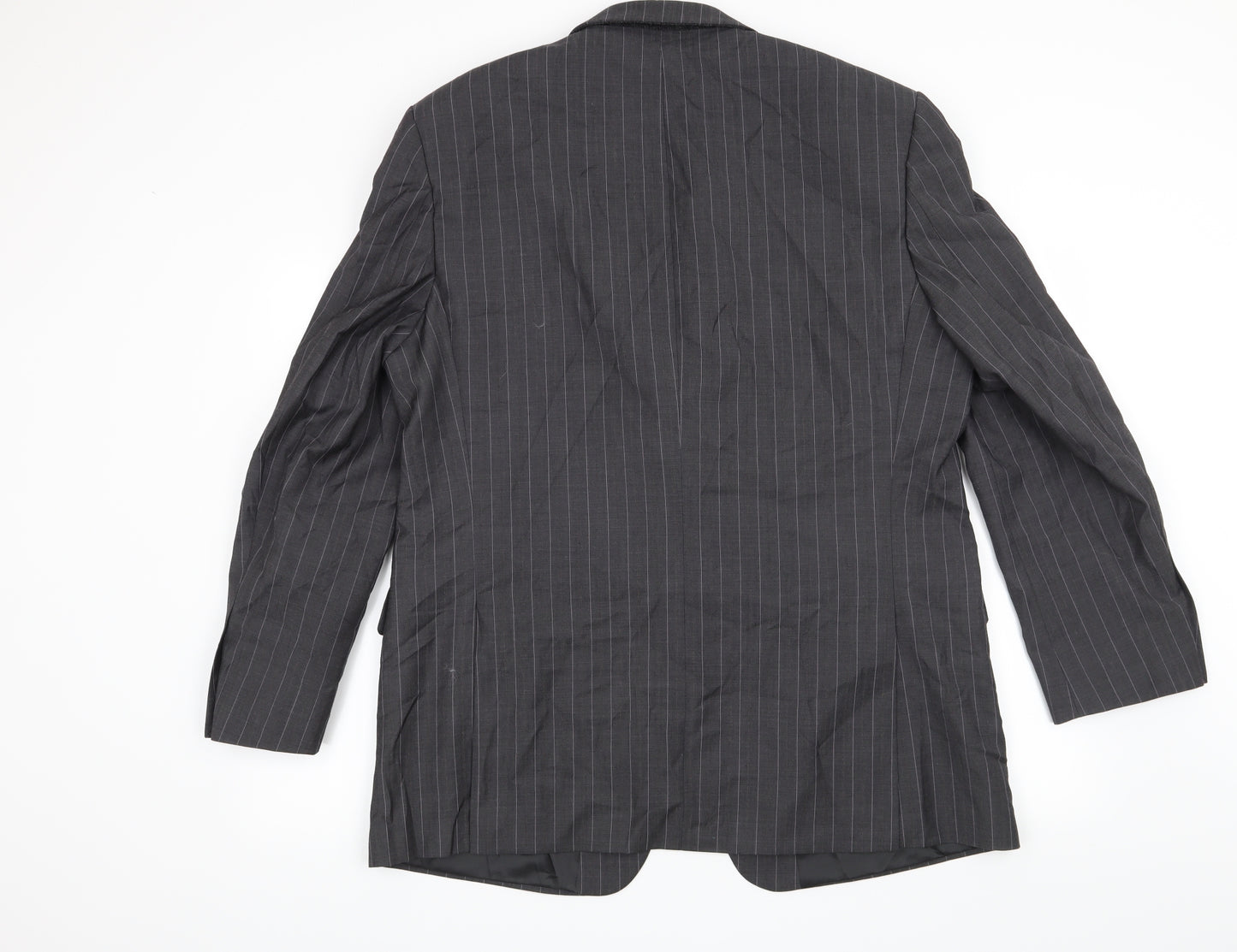 Marks and Spencer Mens Grey Striped  Jacket Suit Jacket Size 44