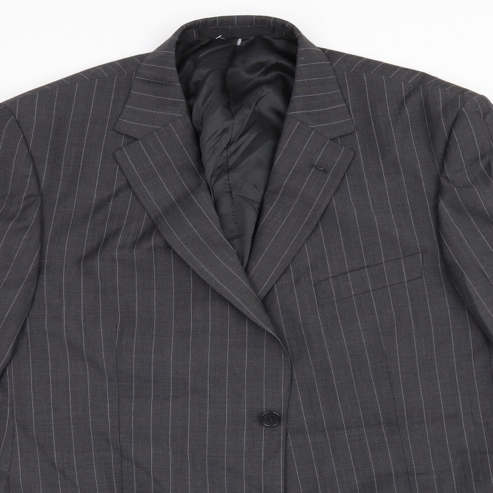 Marks and Spencer Mens Grey Striped  Jacket Suit Jacket Size 44