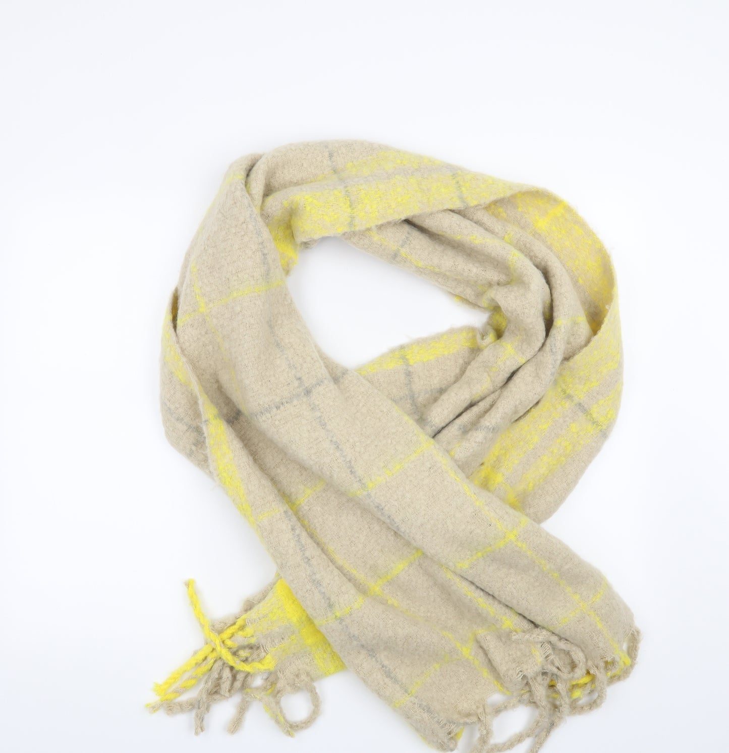 F&F Womens Beige Check   Scarf