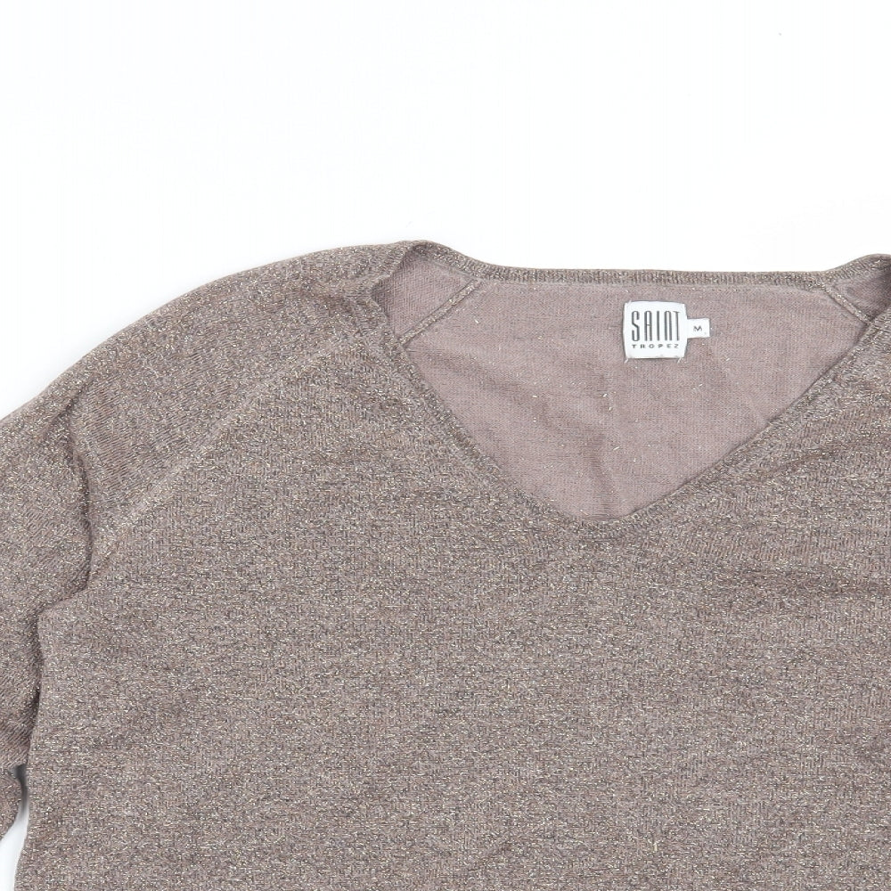 St Tropez Womens Brown   Pullover Jumper Size M