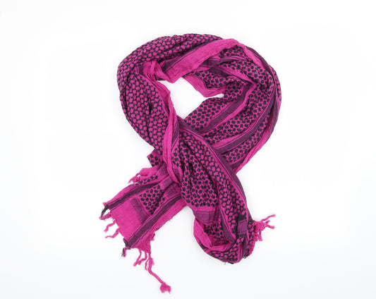 Front view of Preworn women’s pink geometric scarf
