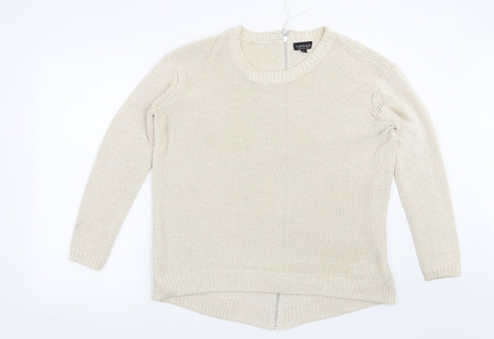 Topshop Womens Beige Pullover Jumper Size 10