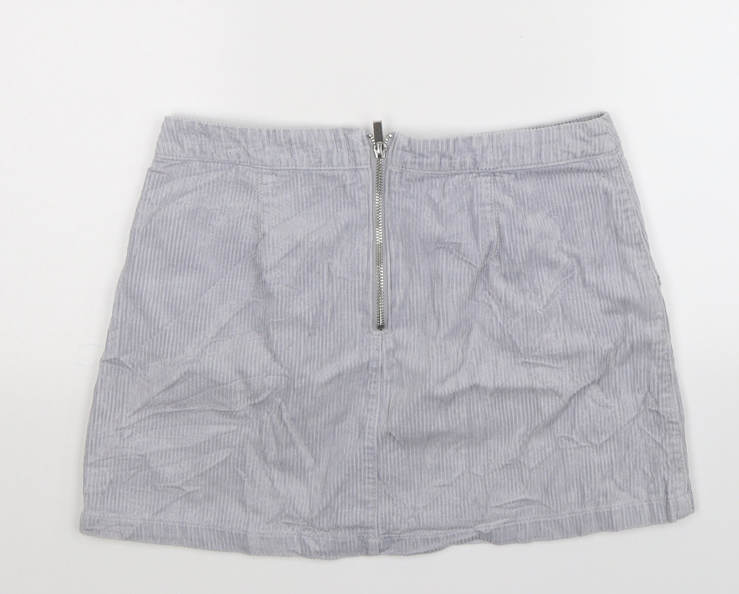 New Look Womens Grey  Corduroy Mini Skirt Size 10