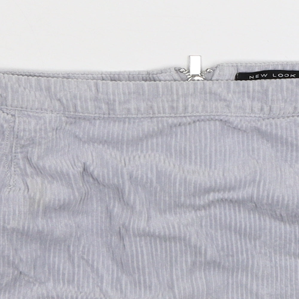 New Look Womens Grey  Corduroy Mini Skirt Size 10