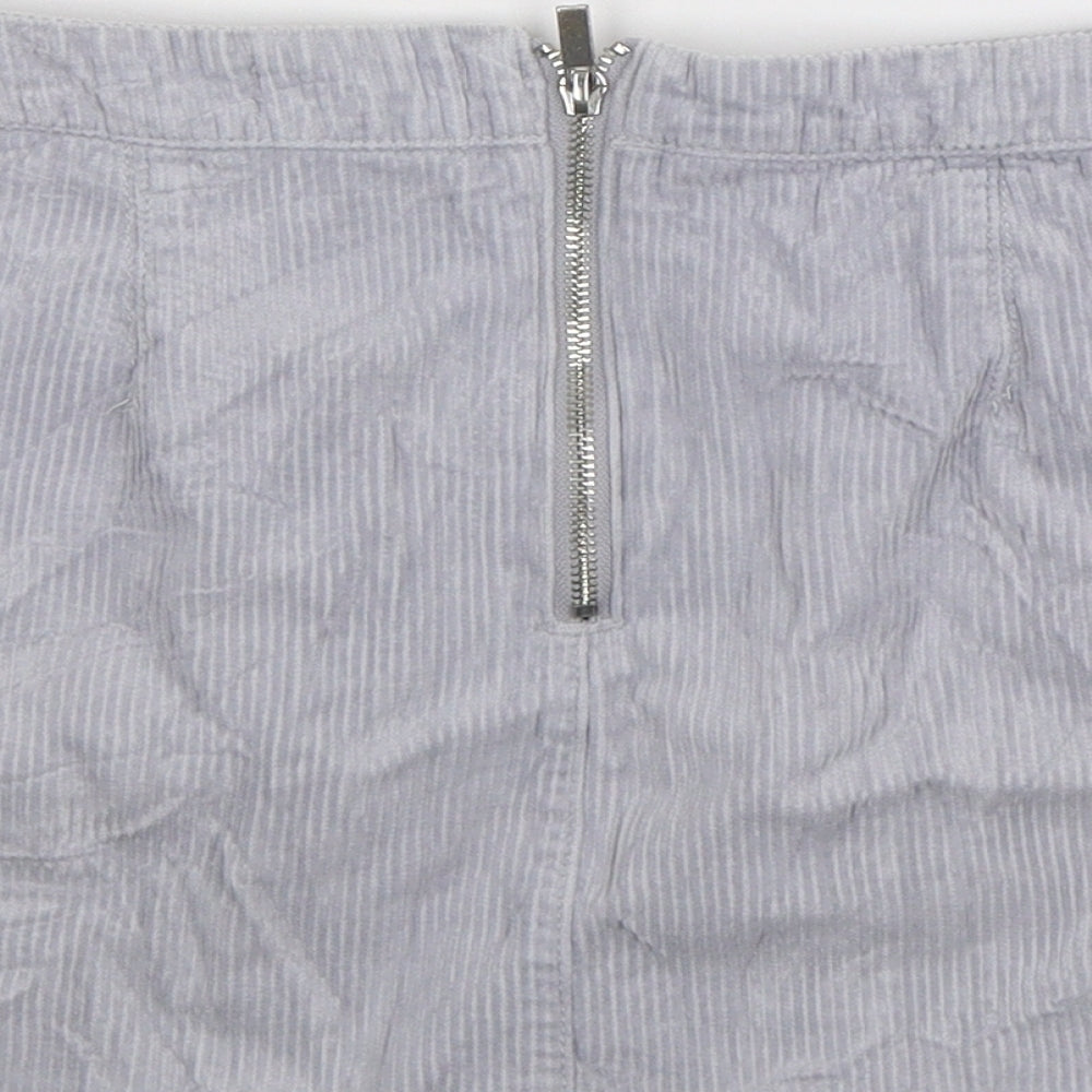 New Look Womens Grey  Corduroy Mini Skirt Size 10