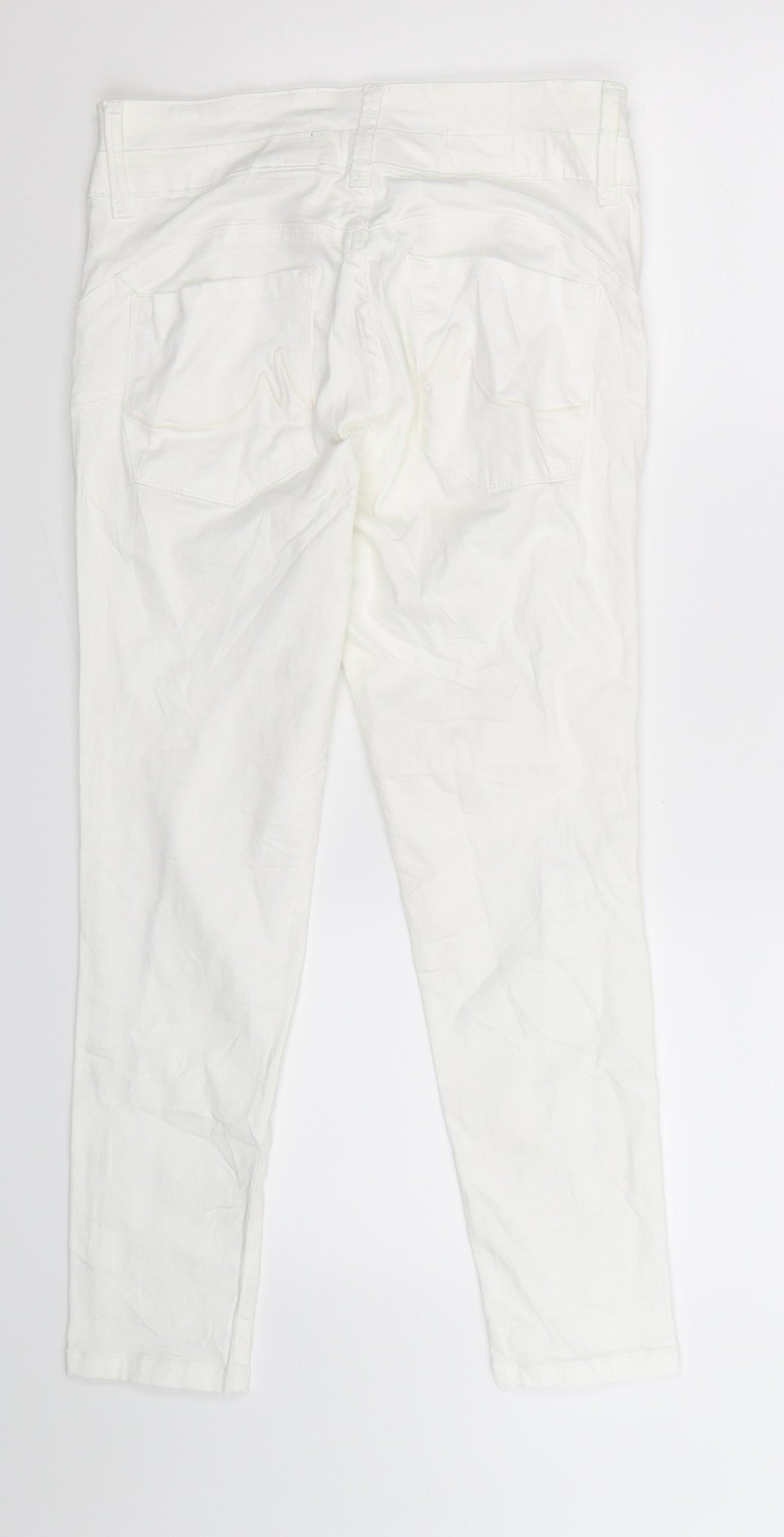 NEXT Womens White  Denim Jegging Leggings Size 10 L24 in - Cropped