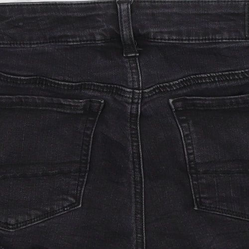 American Eagle Outfitters Womens Black  Denim Hot Pants Shorts Size 6 - Distressed
