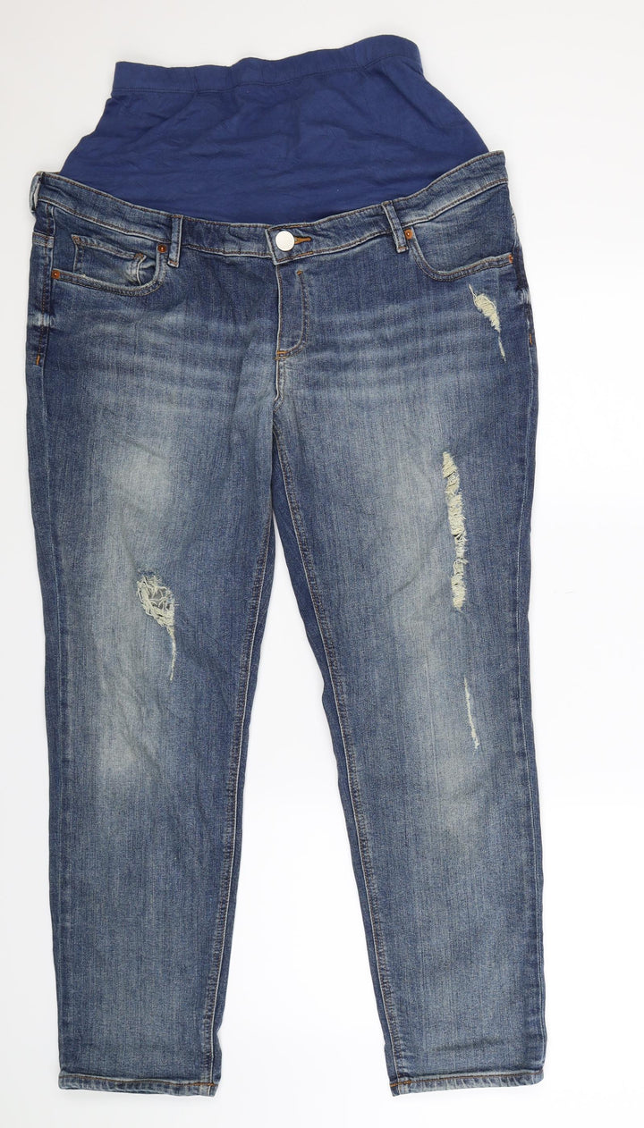 ASOS Womens Blue Denim Straight Jeans Size 14 L30 in