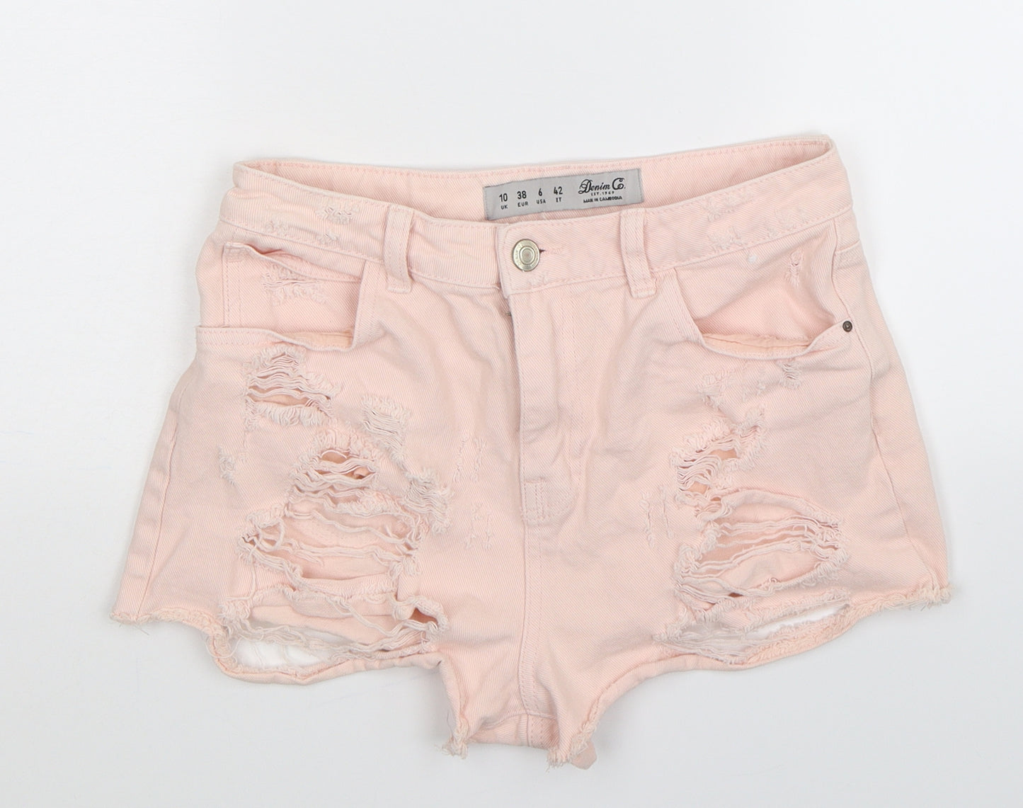 Denim Co Womens Pink  Denim Hot Pants Shorts Size 10