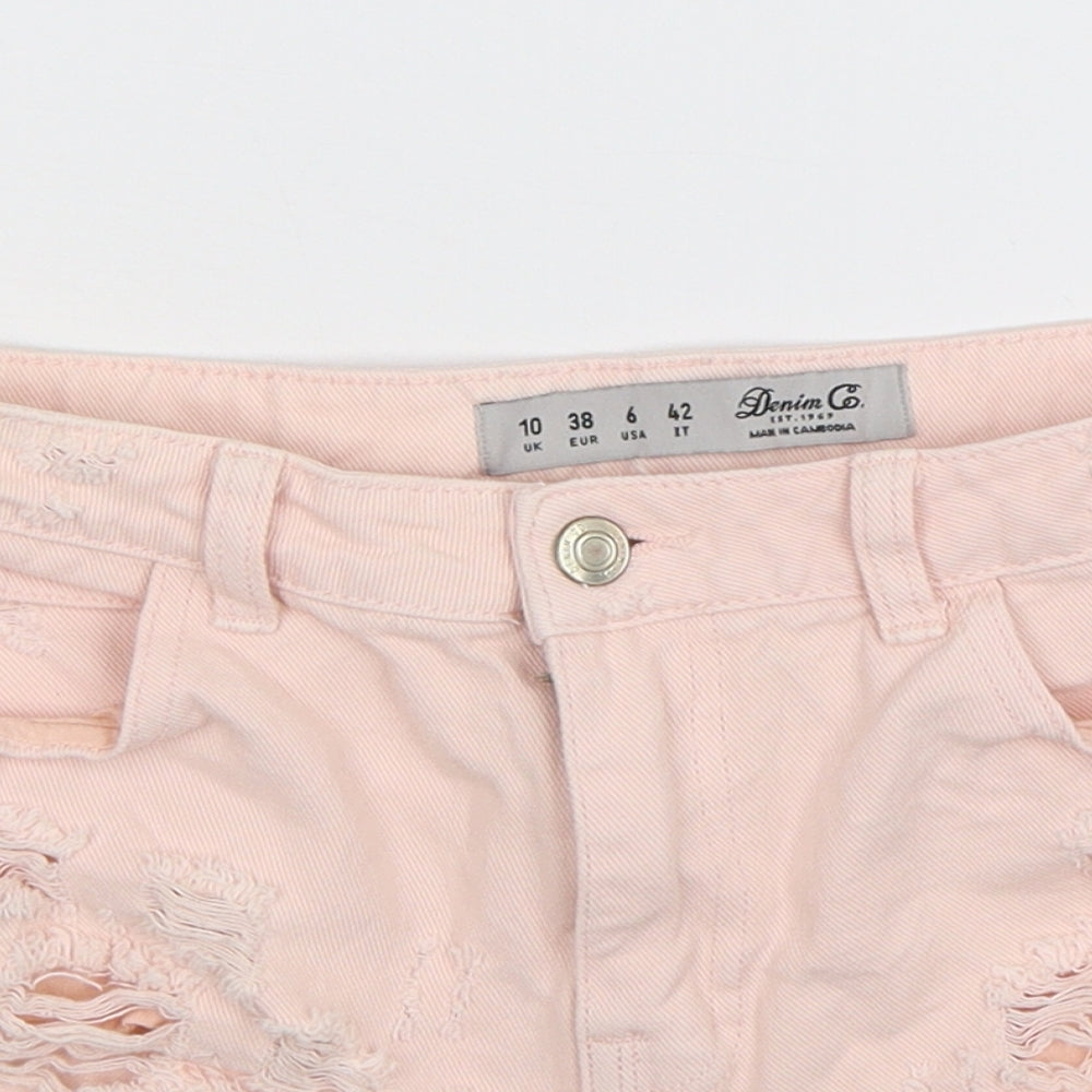 Denim Co Womens Pink  Denim Hot Pants Shorts Size 10