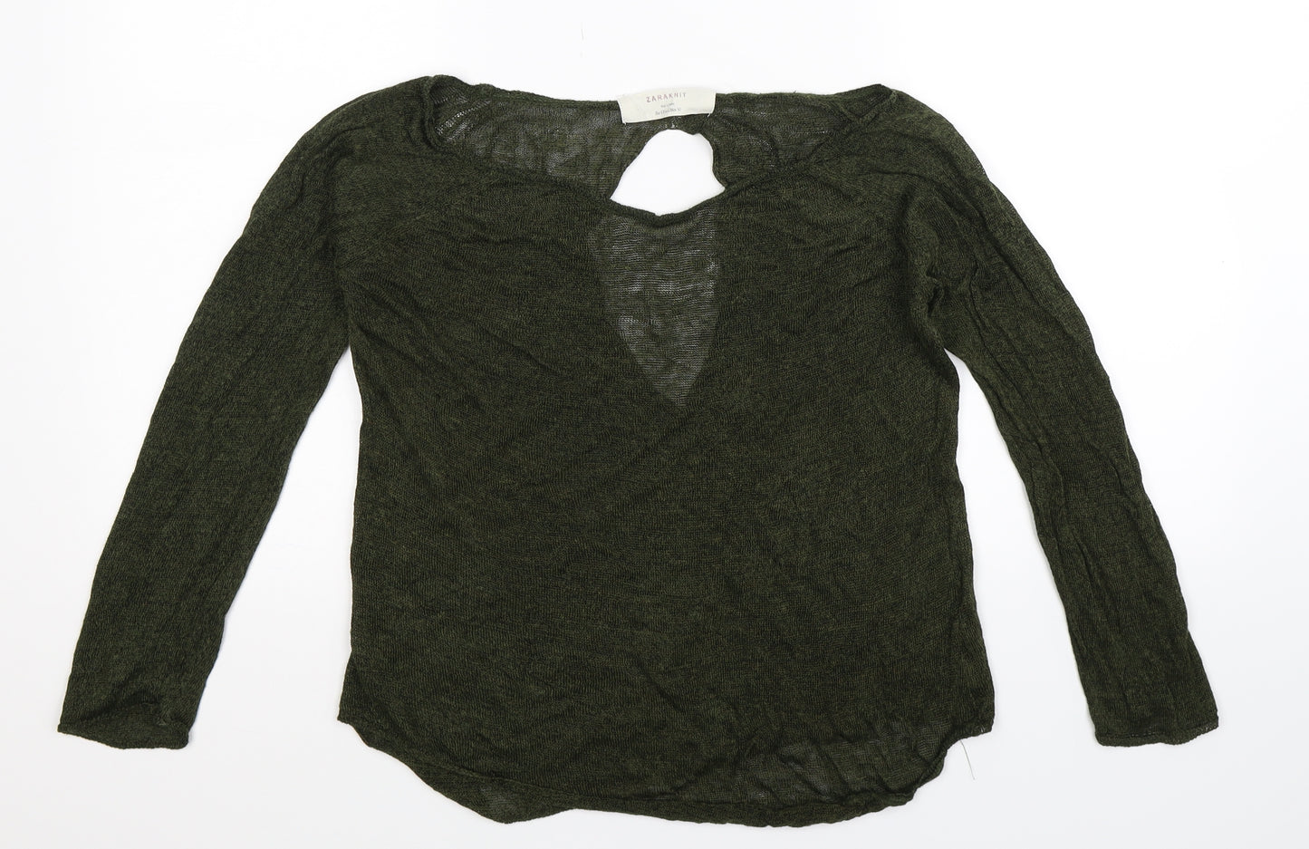 Zara Womens Green  Knit Pullover Jumper Size L