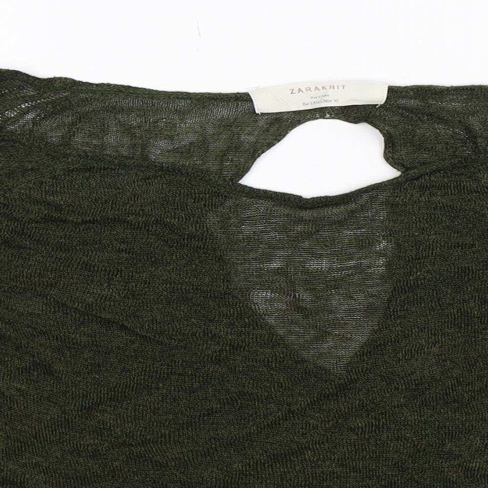 Zara Womens Green  Knit Pullover Jumper Size L