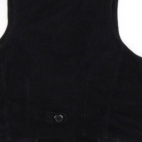 Preworn Womens Black  Corduroy Jacket Waistcoat Size 12
