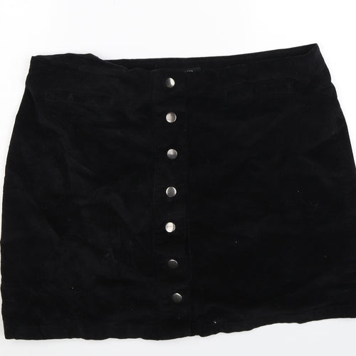 Papaya Womens Black  Corduroy Mini Skirt Size 18