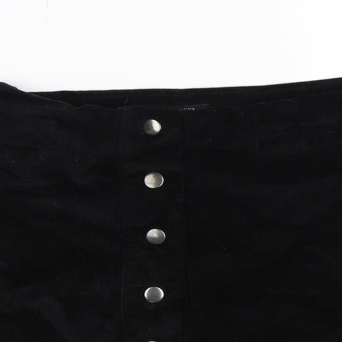 Papaya Womens Black  Corduroy Mini Skirt Size 18