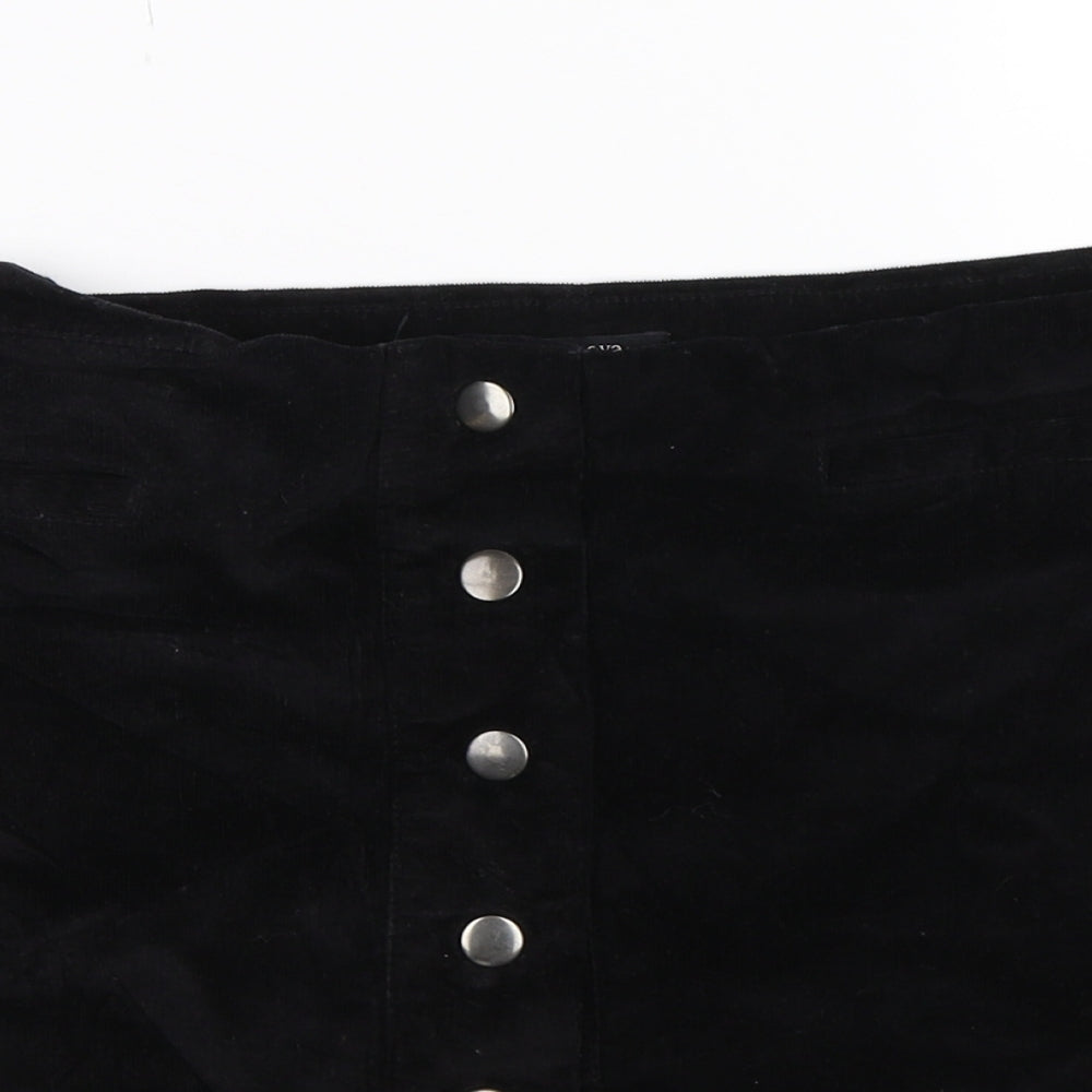 Papaya Womens Black  Corduroy Mini Skirt Size 18