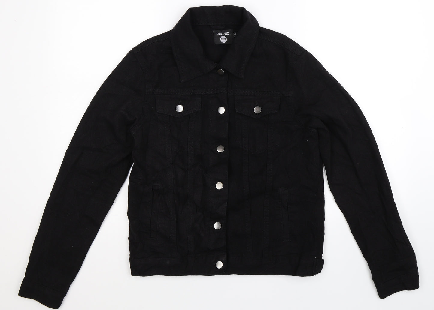 Boohoo Womens Black  Denim Jacket  Size 6