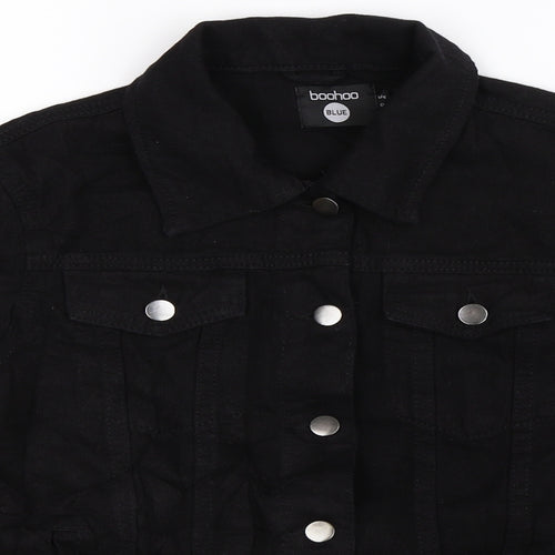 Boohoo Womens Black  Denim Jacket  Size 6