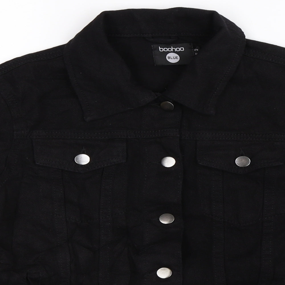 Boohoo Womens Black  Denim Jacket  Size 6