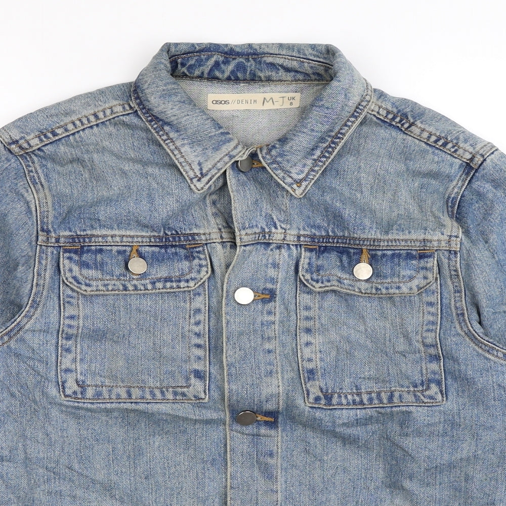 ASOS Womens Blue  Denim Jacket  Size 8  - Distressed