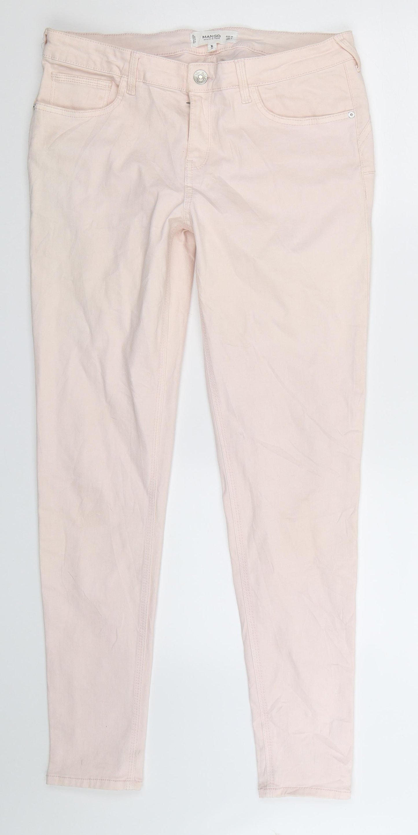 Mango Womens Pink  Denim Skinny Jeans Size 12 L30 in