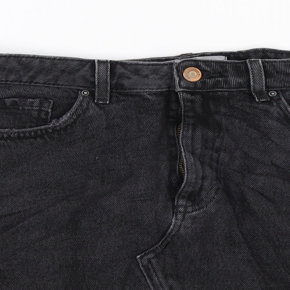 New Look Womens Black  Denim Mini Skirt Size 10