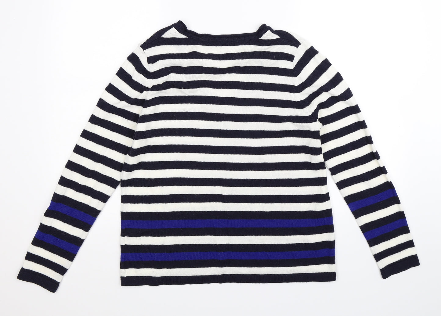 Marks and Spencer Womens Blue Striped Knit Pullover Jumper Size 18