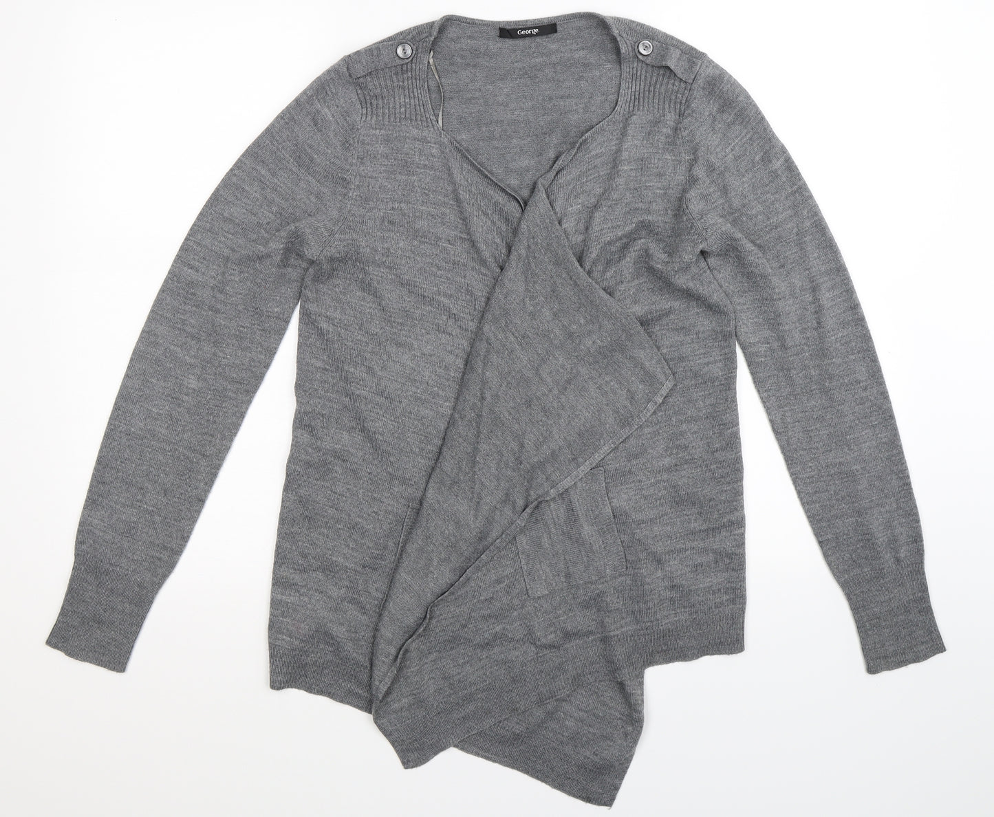 George Womens Grey  Knit Cardigan Jumper Size 10
